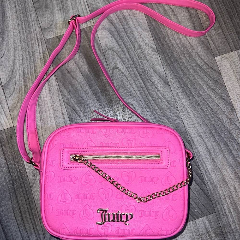 Juicy Couture Pink Crossbody Bag with Chain Detail